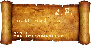 Lichtl Petrónia névjegykártya
